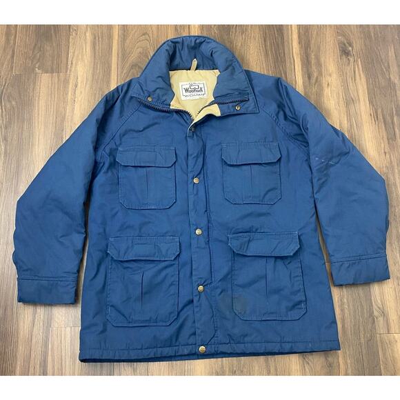 VTG 80s Women Woolrich USA button zip-up insulated winter coat jacket, L - Picture 1 of 7